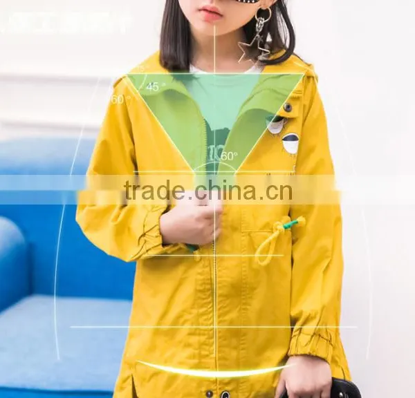 Zm40642b New Arrival Children Coat Wholesale Price Warm Long Wave Design Girls Wind Coat photo-6