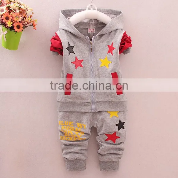 New Cotton Five-pointed Star Boy Long-sleeved Two-piece Suit photo-4