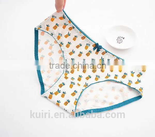 Hot Sale Fancy Design Pineapple Printing Underwear Comfortable Cotton Cute Panties photo-3