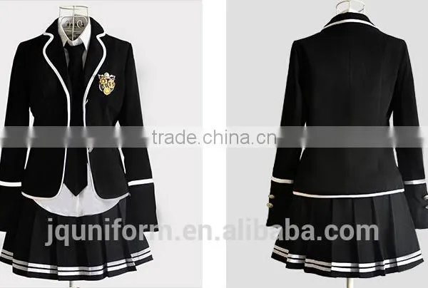 Juqian 2016 Wholesale Custom Colours School Skirt Suits Korean High School Uniforms Sets photo-2