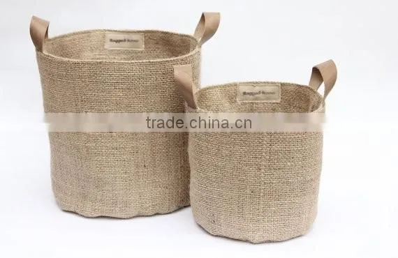 Wholesale Eco Friendly Burlap Storage Basket Bucke photo-3