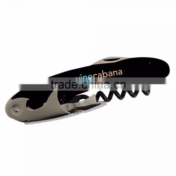 Bordeaux Wine Opener - Has Black Non-stick Coated Corkscrew, Double Hinge Lever and Comes With Your Logo photo-3