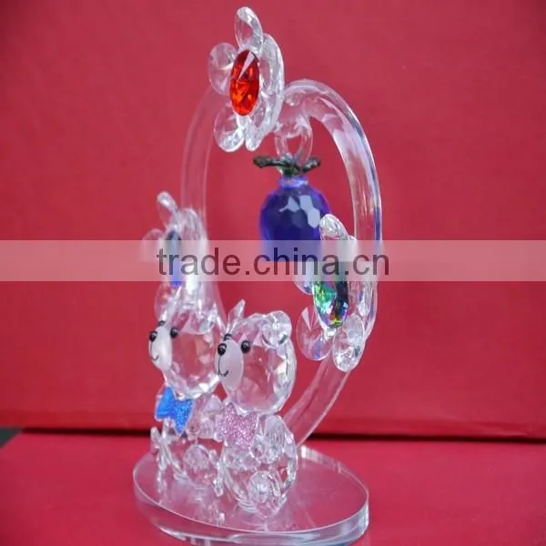 Crystal Teddy Bear for Wedding Gift With Flower photo-3