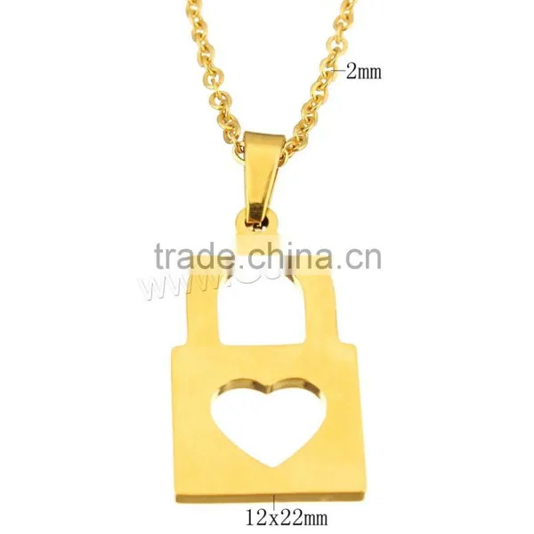 Necklaces Women 2017 Lock 18k Gold Plated Jewelry Set photo-3
