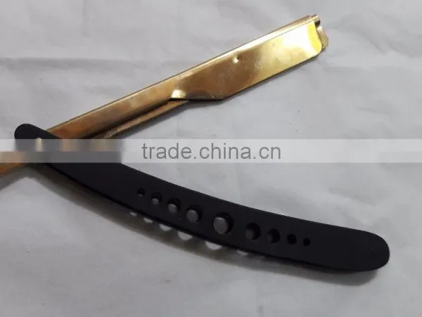 Barber Shaving Razor With Gold Blade With Balck Handle photo-5