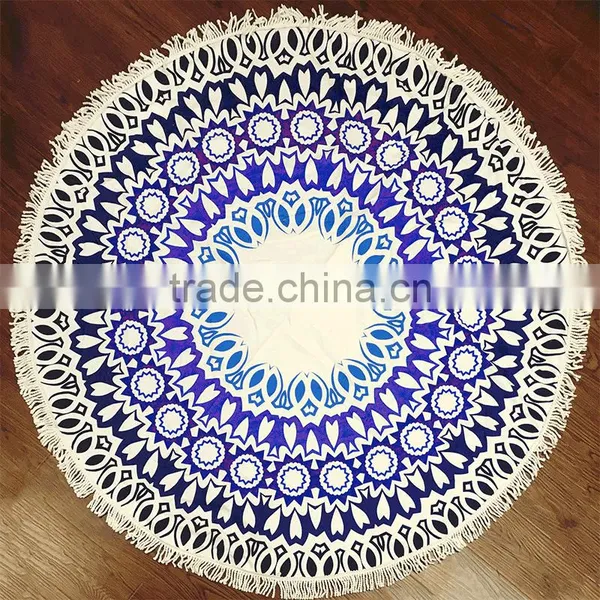Microfiber Screen Print Round Beach Blanket photo-3