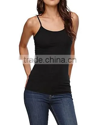 Custom Pure Color Women Black Plain Tank Tops,Wholesale Solid Color Bulk Camisole Tops For Women