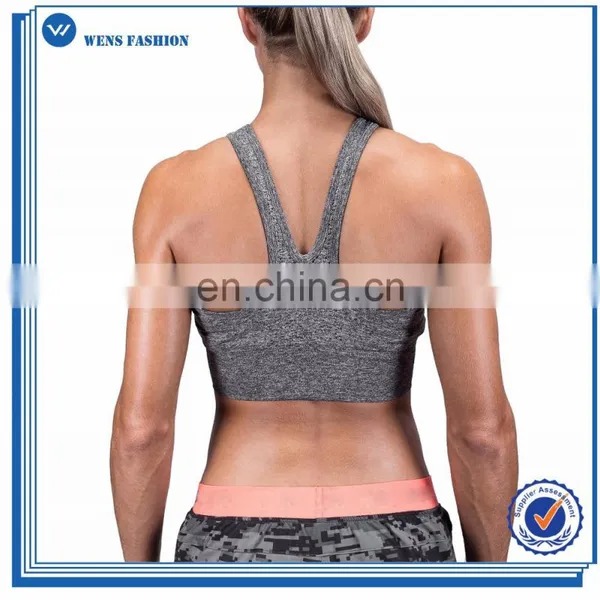 Custom Yoga Wear Wholesale Dry Fit Sport Bra Fitness Women Seamless Performance Gym Bra Street Grey photo-3