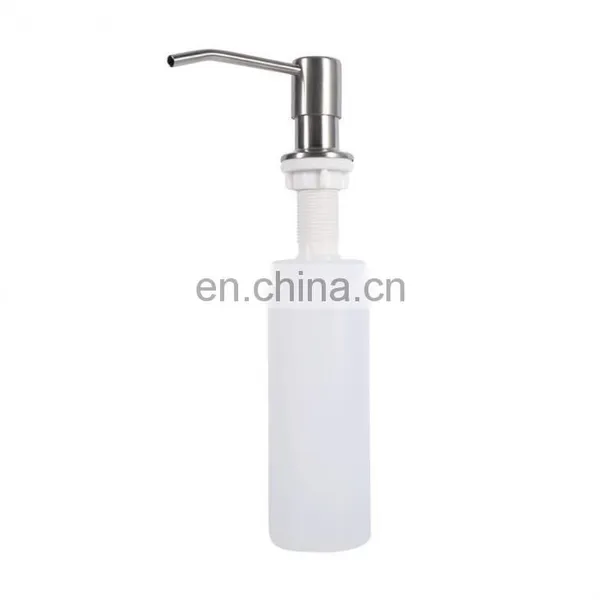 Kitchen Clear Plastic Soap Bottles With Stainless Steel Pump Hand Soap Lotion Dispensers photo-2