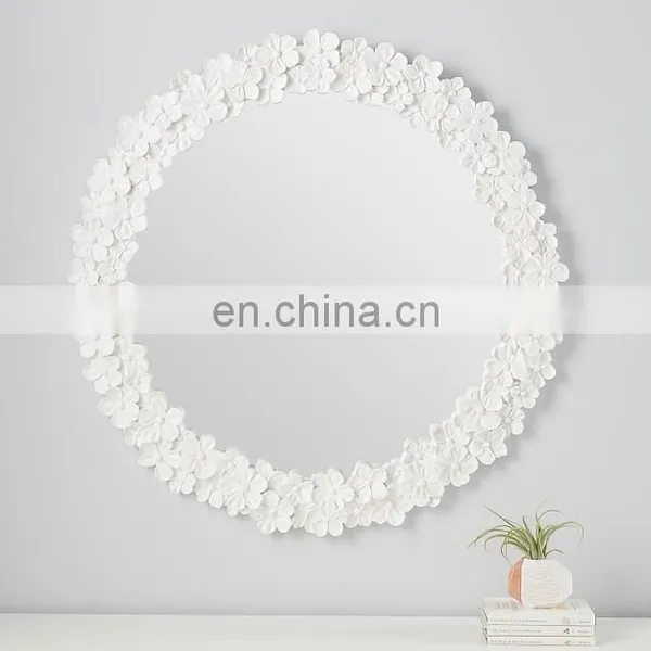 Customized Hot Sale Wood Wire Frame Wall Wooden Bead Frame Moon Mirror Home Decor photo-3