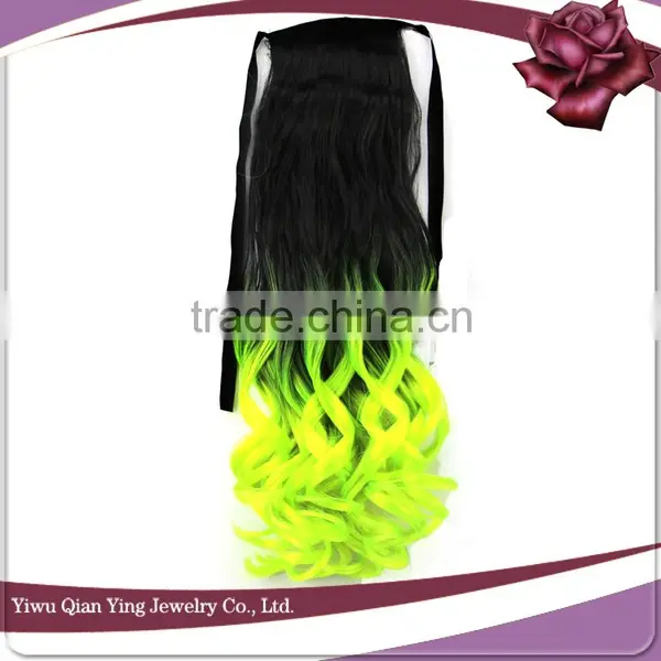 Two Tone Synthetic Curly Hair Band Ponytail photo-4