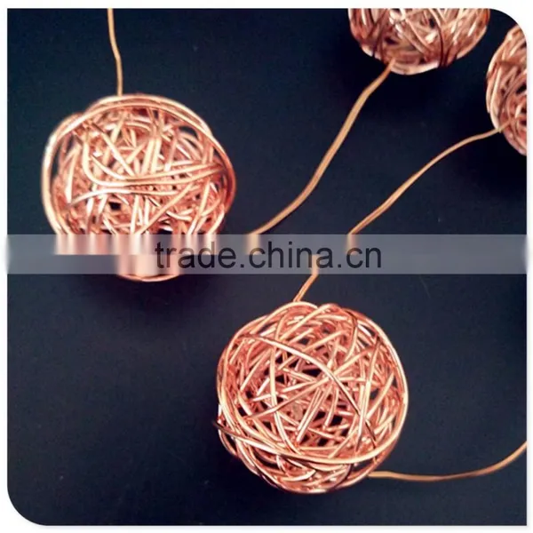 Warm White 10LED Iron Ball Light 3V Indoor Copper String Light photo-2