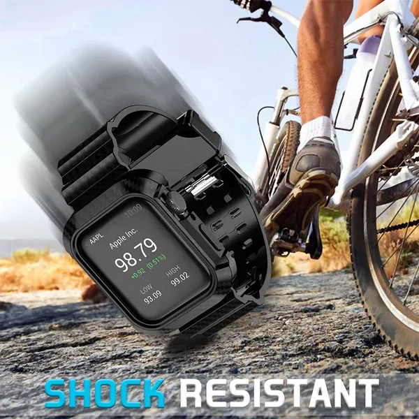 Waterproof Rugged Carbon Fiber Case With Watch Band For Apple Watch Series 6 5 Protective Case With Band Strap photo-5