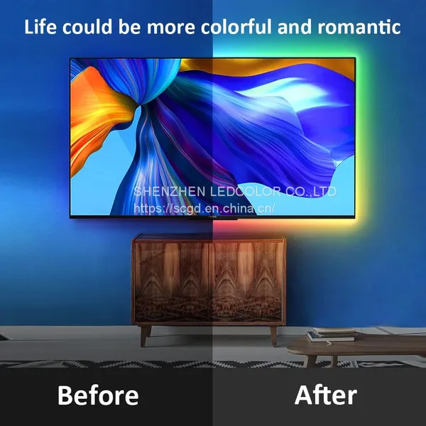 Christmas Decoration Background 2M APP Control 5050 RGB Lights 2M Backlight 5V USB TV LED Strip for TV Backlit photo-4