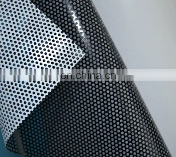 120g/140g One Way Vision Film Vinyl Roll Sticker With Wholesale Price for Car,subway Station Printable Materials Roll Best Price photo-3