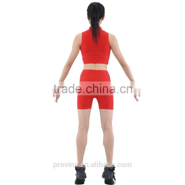 Smart Style Red Dance Ware Suits Tops & Shorts Women Dance and Yoga Practice photo-3