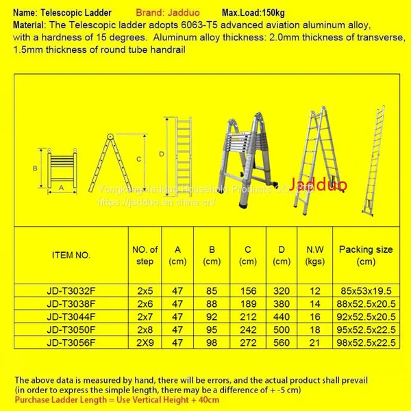 Full Aluminum 2 In 1 Telescopic Ladder photo-2
