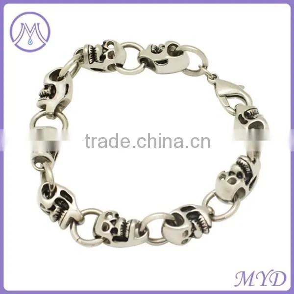 Fashion Stainelss Steel Skull Bracelet in Antique Silver Color photo-4