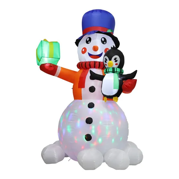 Inflatable Santa Claus With Snowman Inflatable – Perfect for Xmas Decor