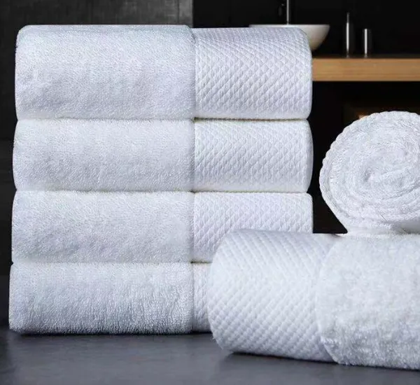 Cotton Satin Border Terry Spa Towels