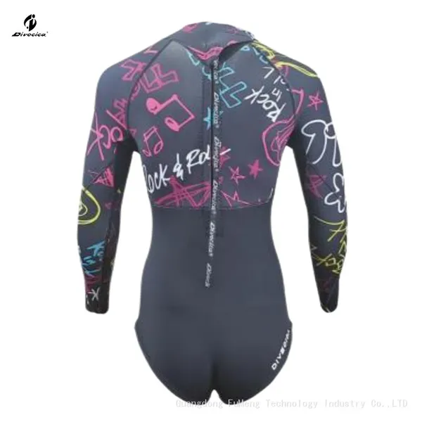 Super Stretch Neoprene Wetsuit Color Pattern Free Diving Clothing Back Zip Wet Suit photo-2