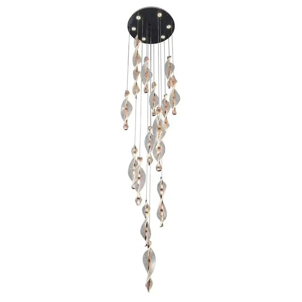 Cascade Staircase Chandelier – Twisted Acrylic Spiral LED photo-5