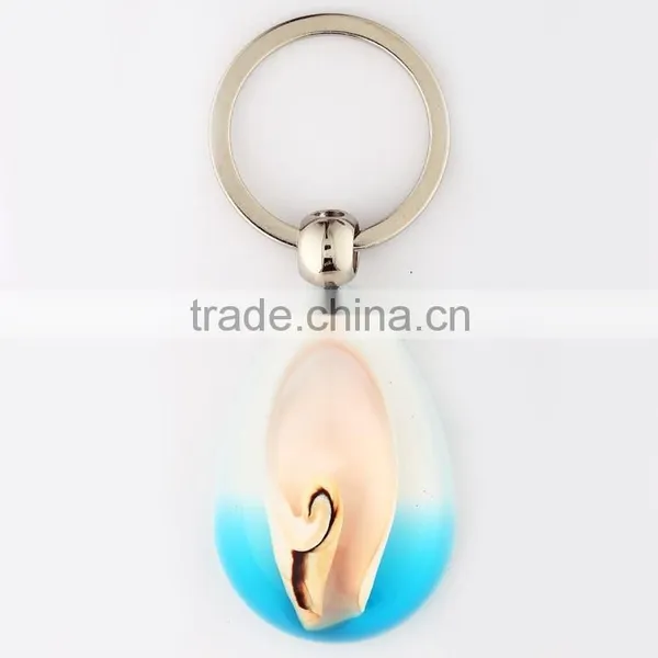 2016 Hot Selling Keychain With Real Sealife Peacock Shell photo-3