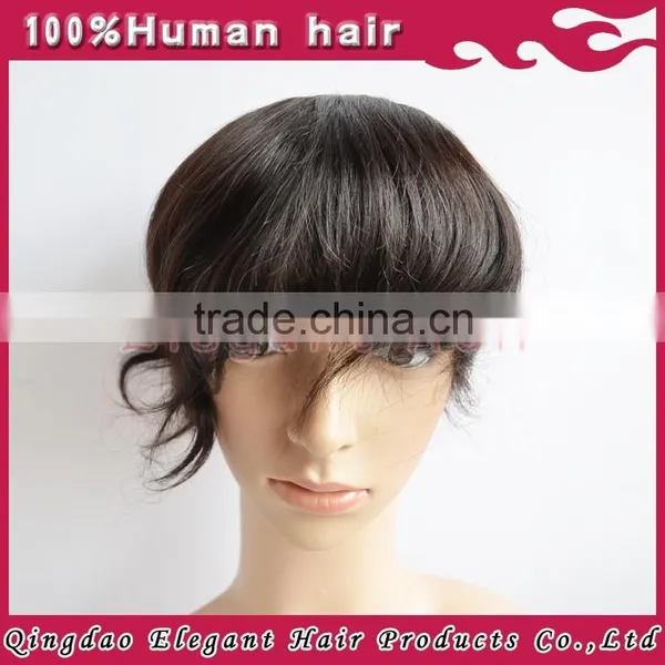2015 Qingdao Hairpiece Factory Unprocessed Bleach Knots Full Swiss Lace India Hair Men Toupee photo-6