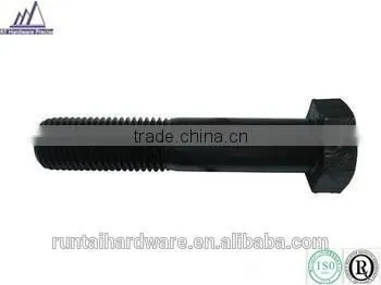Black znic carbon steel m6 hex head screw half threade bolts