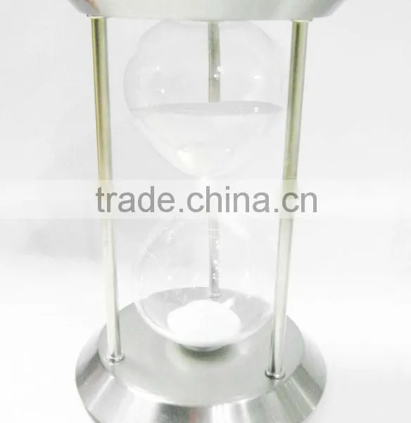 Glass Sand Timer With Metal Frame; Metal Hourglass photo-2