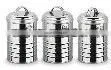Set of 3 Stainless Steel Storage Cans, Round Can Stainless Steel Tea Set