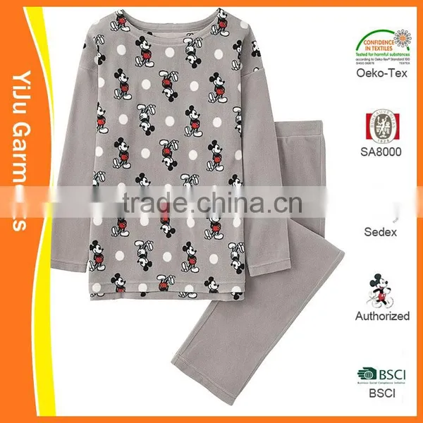 Good Quality Young Lady Long T-shirt Set Long Sleepwear Cotton Homewear