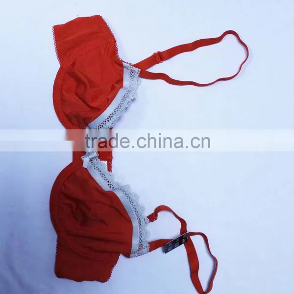 China Bra Factory Red Color no Pad Women Bralette With Lace photo-4
