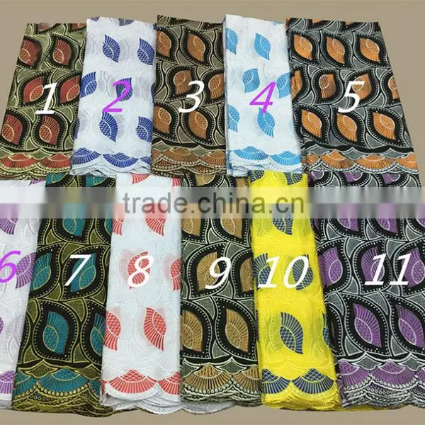 Latest Heavy Cotton Lace Fabric Embroidery/wholesale African Lace Fabrics Tulle Quality Choice photo-5