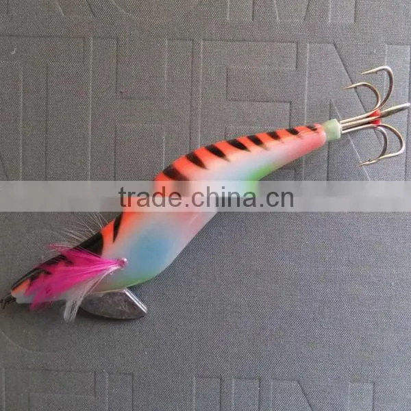 New Orange With Black Single Hook Paint Squid Jig