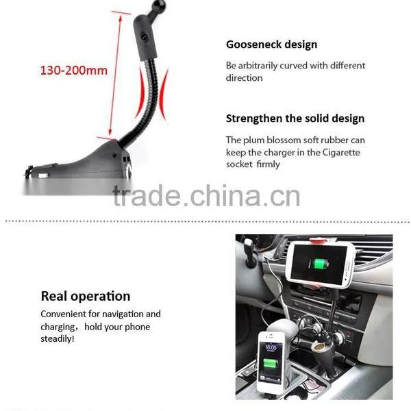 Hot Sale Universal Dual USB Port Car Charger Charging Smartphone Car Charger Holder photo-5