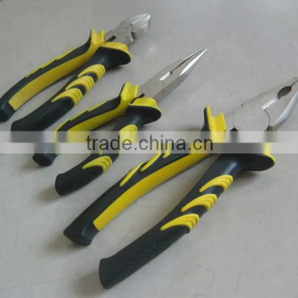 3PCS Tools Set, Hardware Tools Kit, Combination Pliers, Long Nose Pliers, Diagonal Cutter Pliers photo-2