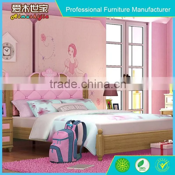 Cute Girls Pink Children Bedroom Furniture Twin Size photo-2