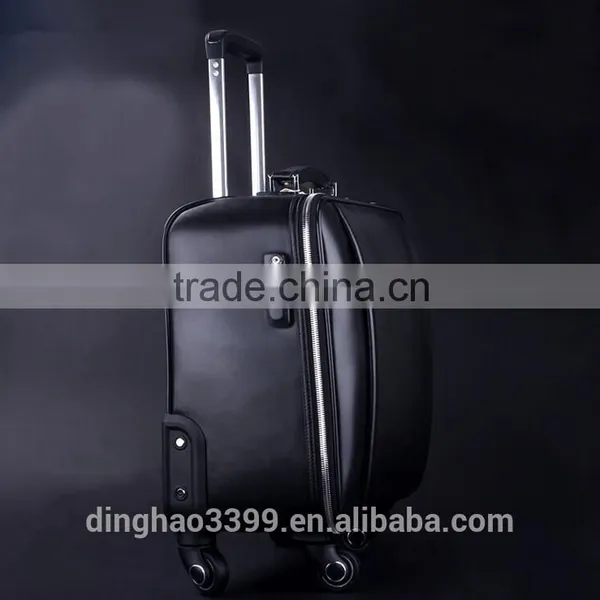 2016 Fashion Business Trolley Bag Black PU Leather Travel Bag photo-2