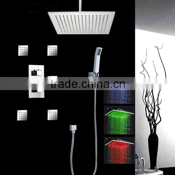Led Shower 16 Inches Concealed Ceiling Shower Rain,body Shower Massage Shower Set With Water Pressure Led Light photo-3