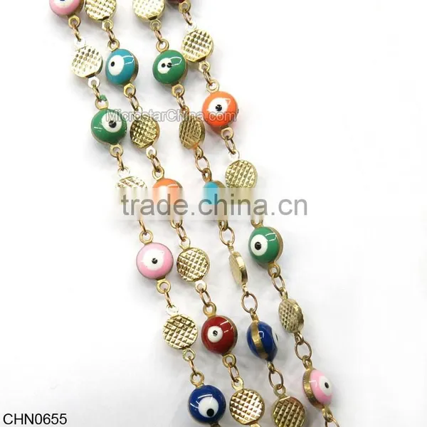 Wholesale Eye Shaped Brass Chain For Jewelry photo-6