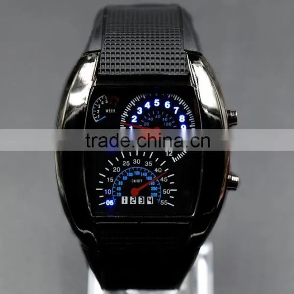 Men's Aviation Sector Electronic Dashboard Silicone Watch photo-2