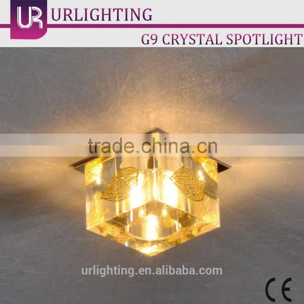 G9 Square Crystal Down Light /spotlight With Gold Pattern photo-3