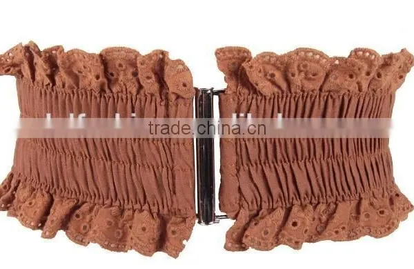 6cm Width Lace Elastic Waist With Lash to Buckle Belt photo-3