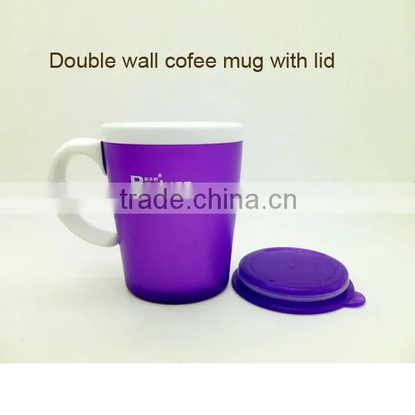 300ml Promotional Gift Double Layer Insulated Plastic Cup With Handle photo-2
