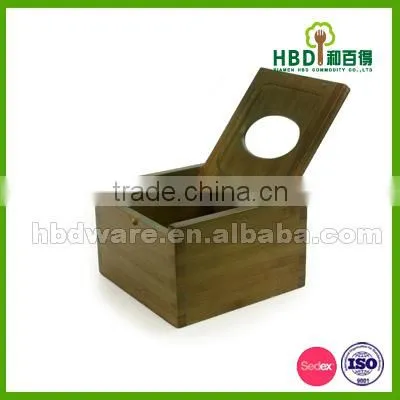 BSCI Factory High Quality Bamboo Wood Kitchen Tissue Box Wholesale photo-4