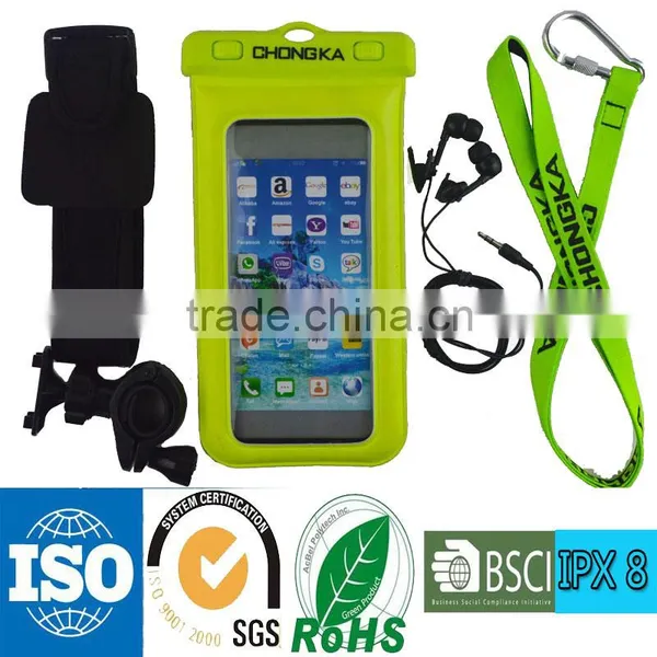 Underwater Waterproof Mobile Phone Bag Case With Bike Strap Mount