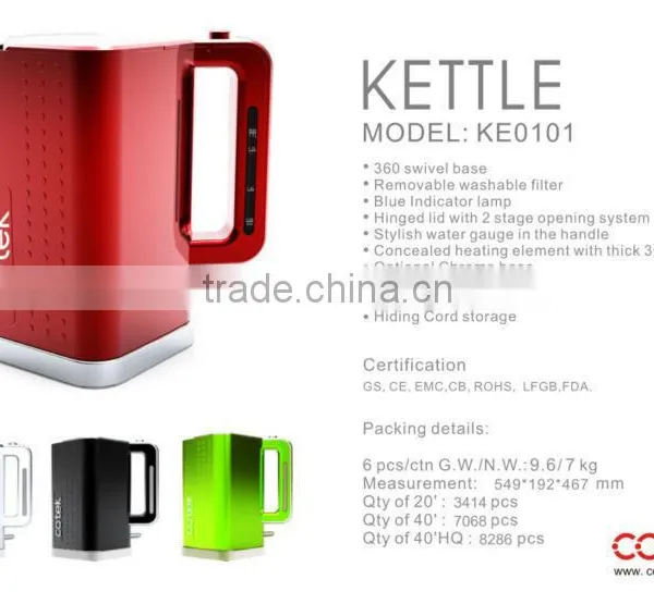 Foodgrade Plastic Water Kettle/Best Electric Water Kettle With GS/Tea Kettle With LFGB photo-5