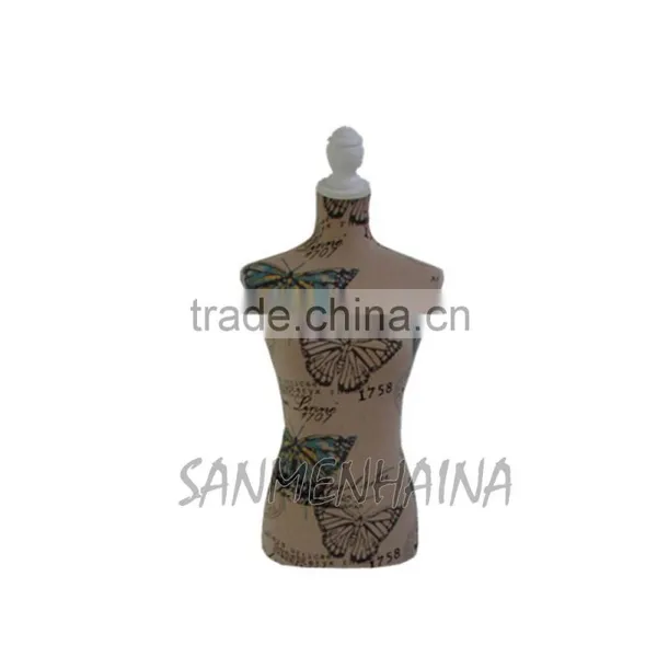 Antique Butterfly Printing Elastic Fabric Female Mannequin