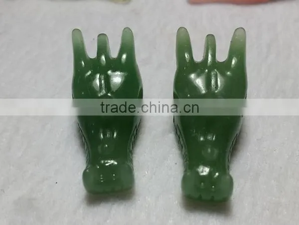 Nice Natural Green Aventurine Dragon Skull,hand Caved Crystal for Gift photo-2